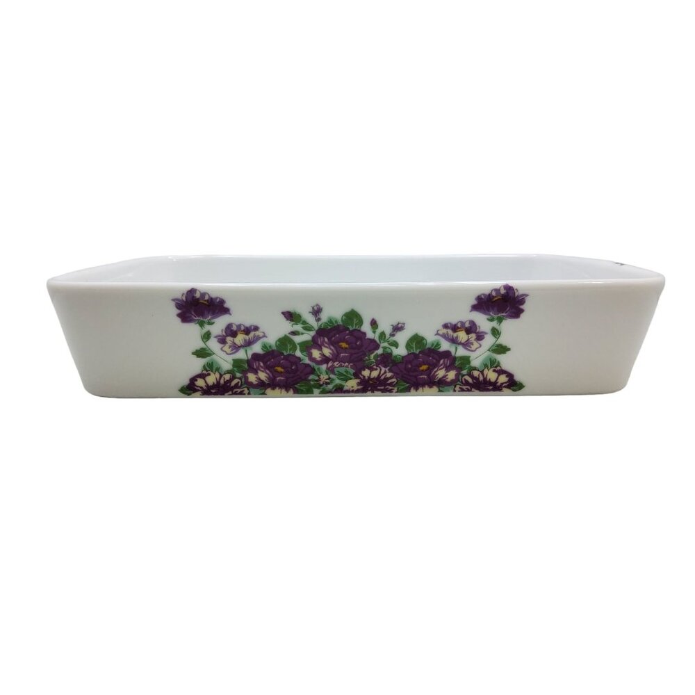 vintage darbie angell "darbies rose amethyst" porcelain casserolle dish